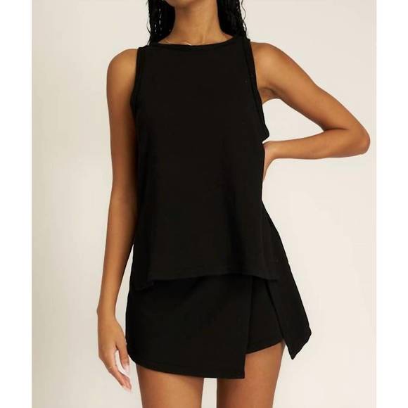 NEW PROJECT SOCIAL T other side terry skort in black - Picture 4 of 4